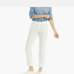 J. CREW Women's Slim Broken In Boyfriend Jeans White Denim Jeans Size 27